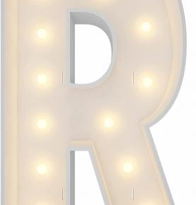  Marquee Light Up Letters, 4FT Marquee Letters R, Mosaic Letters for Balloons, Mosaic Balloon Frame, Giant Cardboard Letters for Birthday Engagement Wedding Party Decoration, Balloon Arch Kit 